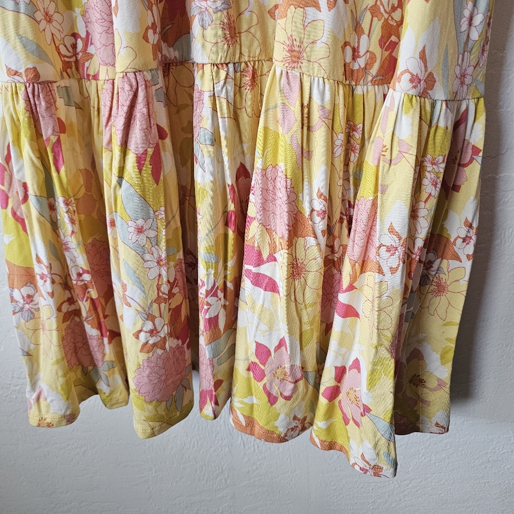 Torrid Yellow and Pink Floral Midi Dress - Picture 6 of 10